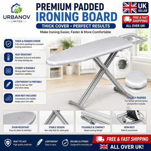 Thickly padded ironing board - ironing,