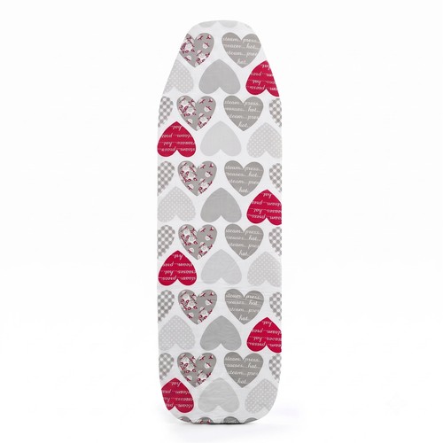 Ironing board cover red - red, hearts